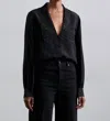Frame Lace Collar Blouse In Black