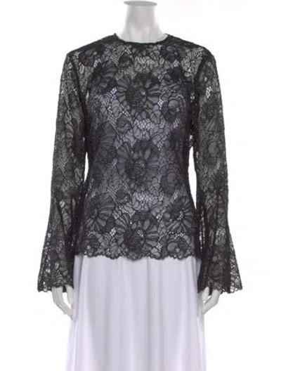 Pre-owned Frame Lace Pattern Crew Neck Top In Multi