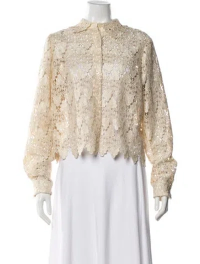 Pre-owned Frame Lace Pattern Jacket In Neutral
