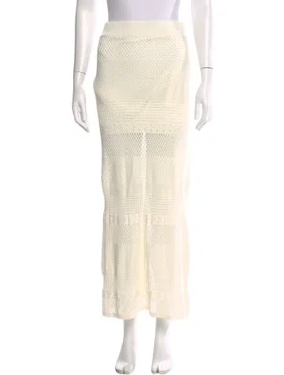 Pre-owned Frame Lace Pattern Midi Length Skirt In Neutral