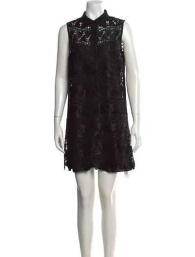Pre-owned Frame Lace Pattern Mini Dress W/ Tags In Black