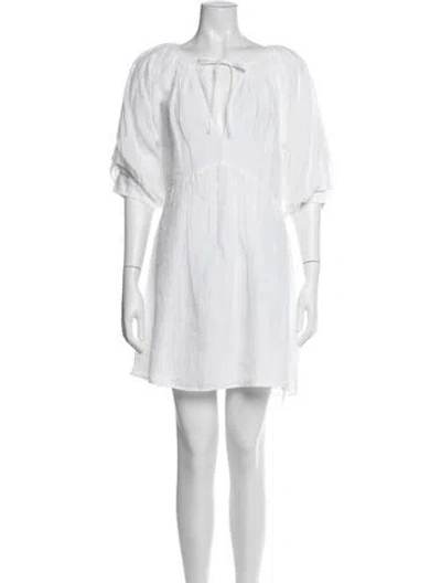Pre-owned Frame Lace Pattern Mini Dress W/ Tags In White