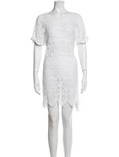 Pre-owned Frame Lace Pattern Mini Dress In White