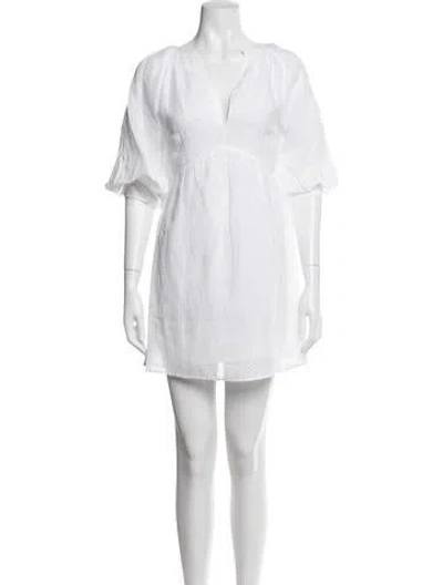 Pre-owned Frame Lace Pattern Mini Dress In White