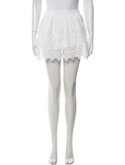 Pre-owned Frame Lace Pattern Mini Skirt In White