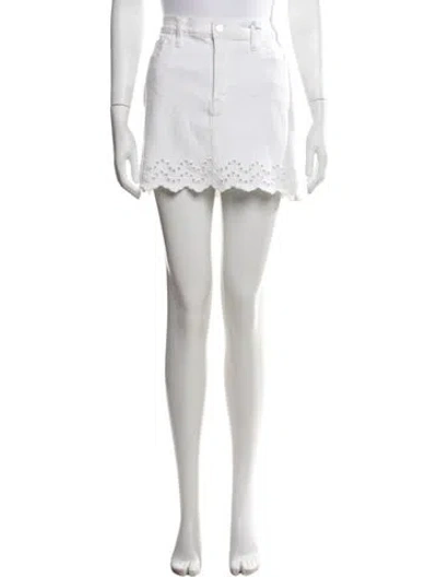 Pre-owned Frame Lace Pattern Mini Skirt In White