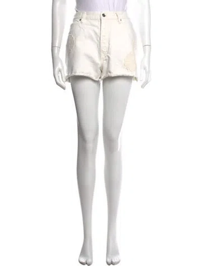 Pre-owned Frame Lace Pattern Mini Skirt In White