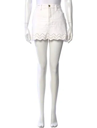 Pre-owned Frame Lace Pattern Mini Skirt In White