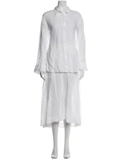 Pre-owned Frame Lace Pattern Ruffle Embellishment Skirt Set In White