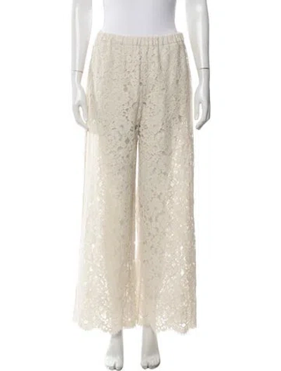 Pre-owned Frame Lace Pattern Wide Leg Pants W/ Tags In Neutral