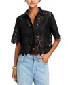 Frame Lace Button Up Shirt Black In Black