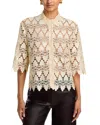 Frame Lace Short Sleeve Shirt In Multi