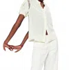 Frame Lace Shoulder Inset Blouse In Cream In White