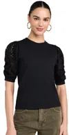 Frame Black Crewneck T-shirt In Jersey In Black