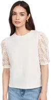 Frame Sailor Snap-detailed Denim Mini Skirt In Cream
