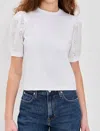 Frame Denim The Lace Sleeve Shirt In White