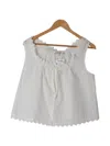 Frame Lace Trim Tank Top In Gray