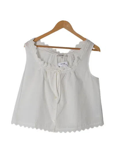 Frame Lace Trim Tank Top In Gray