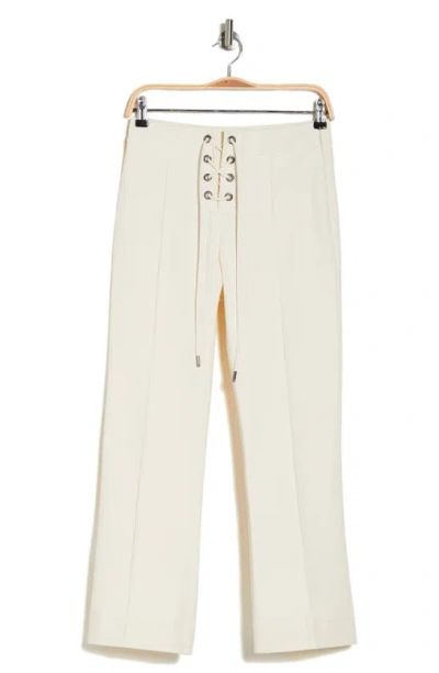 Frame Lace-up Stretch Cotton Trousers In White