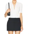 Frame Lace Up Sweater Polo In Off White In White