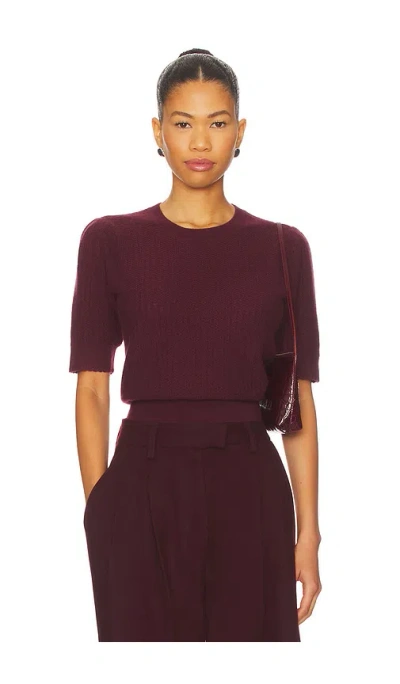 Frame Ladder Pointelle Sweater In Burgundy