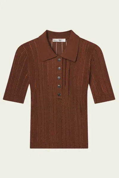 FRAME LADDERED RIB POLO IN LIGHT CAMEL