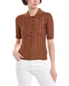 Frame Laddered Rib Polo Sweater
