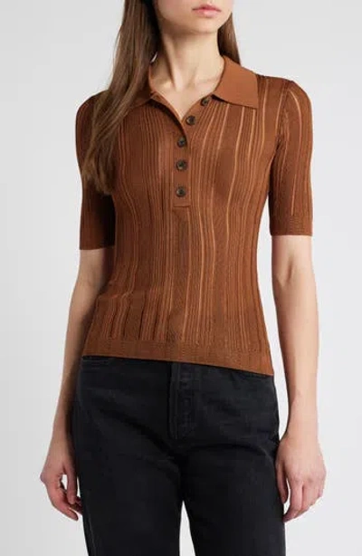 FRAME FRAME LADDERED RIBBED SHORT SLEEVE HENLEY