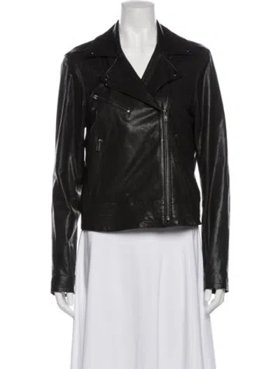 Pre-owned Frame Lamb Leather Biker Jacket In Black