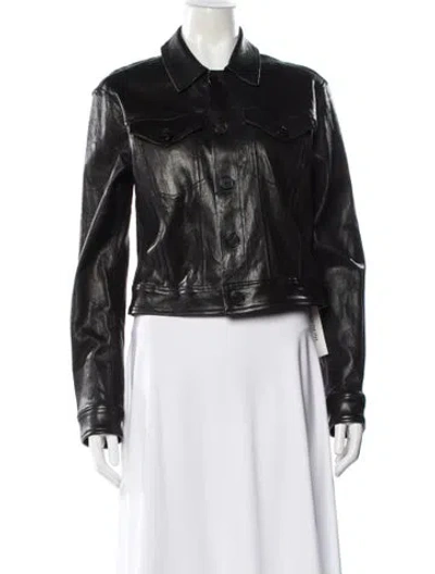 Pre-owned Frame Lamb Leather Biker Jacket In Black