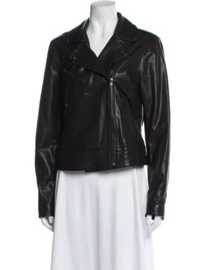 Pre-owned Frame Lamb Leather Biker Jacket In Black