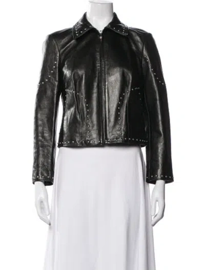 Pre-owned Frame Lamb Leather Biker Jacket In Black