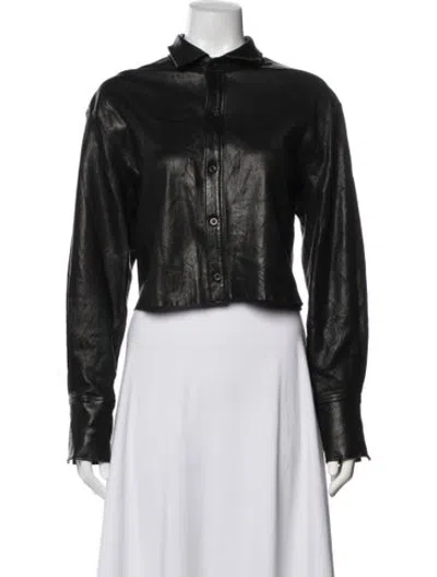 Pre-owned Frame Lamb Leather Biker Jacket In Black