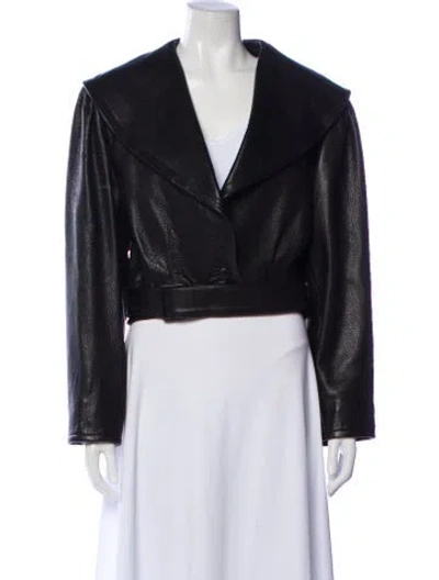 Pre-owned Frame Lamb Leather Biker Jacket In Gray