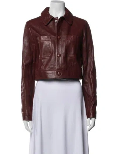 Pre-owned Frame Lamb Leather Biker Jacket In Red