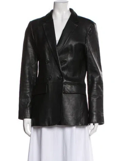 Pre-owned Frame Lamb Leather Blazer In Black