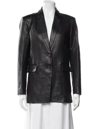 Pre-owned Frame Lamb Leather Blazer In Black