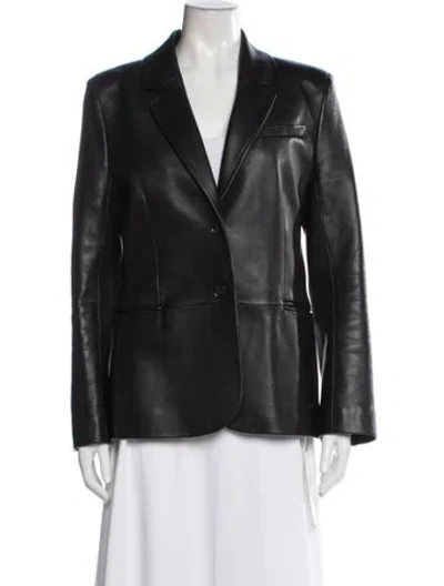 Pre-owned Frame Lamb Leather Blazer In Black