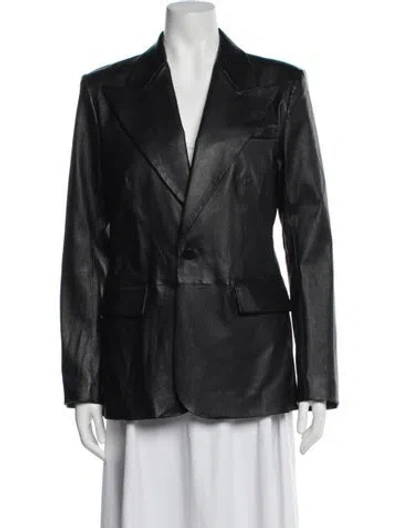 Pre-owned Frame Lamb Leather Blazer In Black