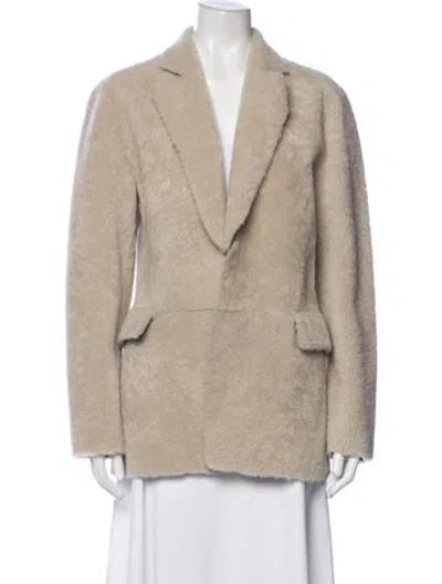 Pre-owned Frame Lamb Leather Blazer In Neutrals