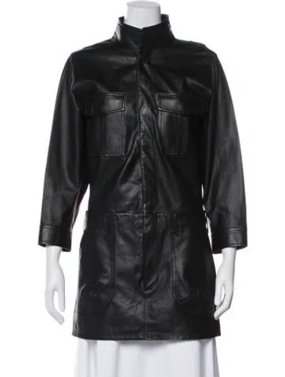 Pre-owned Frame Lamb Leather Coat In Black