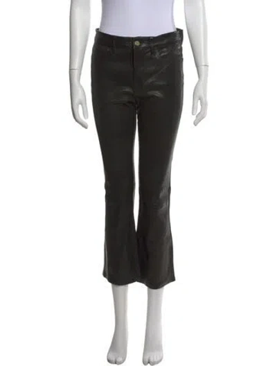 Pre-owned Frame Lamb Leather Flared Pants In Black