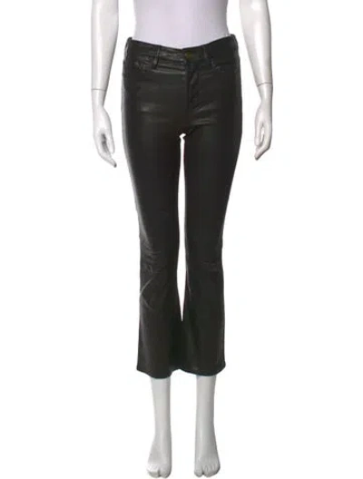 Pre-owned Frame Lamb Leather Flared Pants In Black