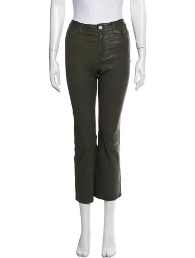 Pre-owned Frame Lamb Leather Flared Pants In Black