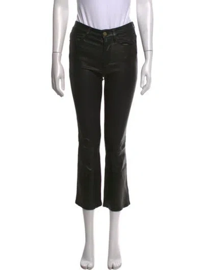 Pre-owned Frame Lamb Leather Flared Pants In Black