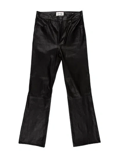 Pre-owned Frame Lamb Leather Flared Pants In Black