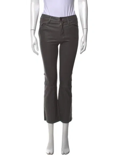 Pre-owned Frame Lamb Leather Flared Pants In Grey