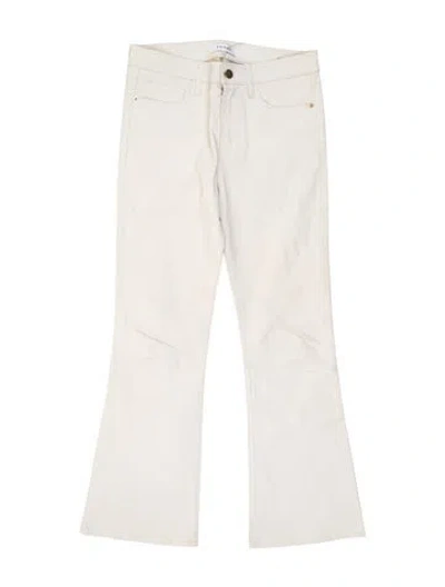 Pre-owned Frame Lamb Leather Flared Pants In Neutrals
