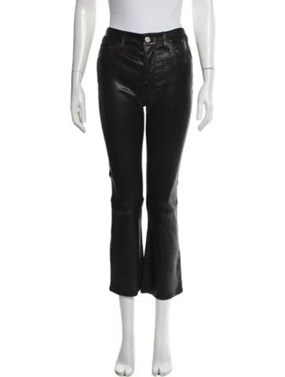 Pre-owned Frame Lamb Leather Flared Pants W/ Tags In Black