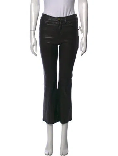 Pre-owned Frame Lamb Leather Flared Pants W/ Tags In Black